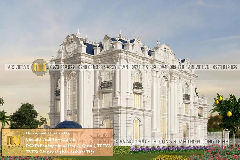 Mẫu Biệt Thự Lâu Đài 3 Tầng Đẳng Cấp Sang Trọng