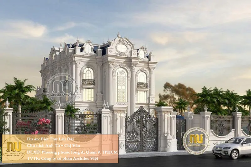 Mẫu Biệt Thự Lâu Đài 3 Tầng Đẳng Cấp Sang Trọng