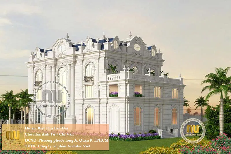 Mẫu Biệt Thự Lâu Đài 3 Tầng Đẳng Cấp Sang Trọng