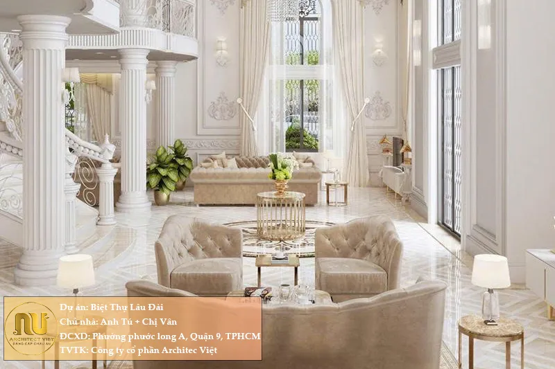 Mẫu Biệt Thự Lâu Đài 3 Tầng Đẳng Cấp Sang Trọng