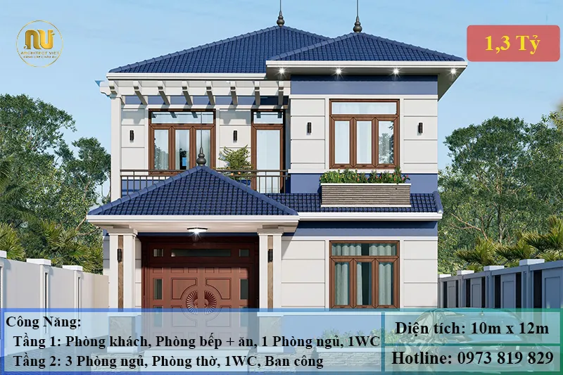 Mẫu Nhà 1 Tỷ 300 Triệu