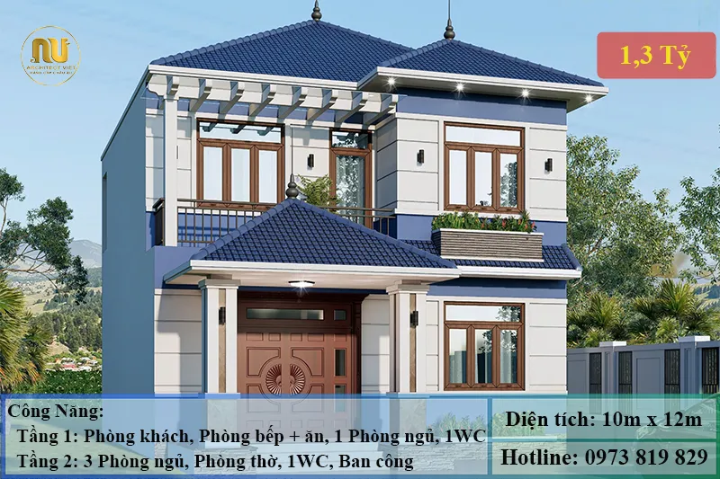 Mẫu Nhà 1 Tỷ 300 Triệu