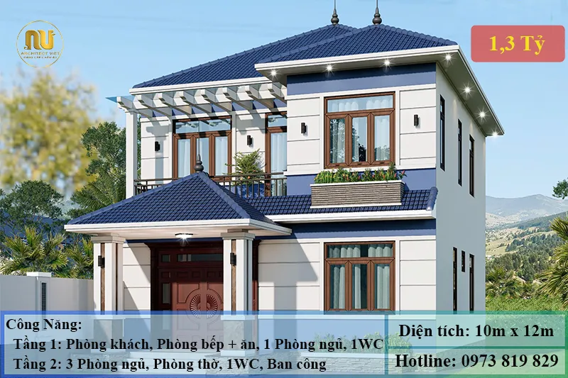 Mẫu Nhà 1 Tỷ 300 Triệu