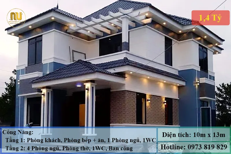 Mẫu Nhà 1 Tỷ 400 Triệu