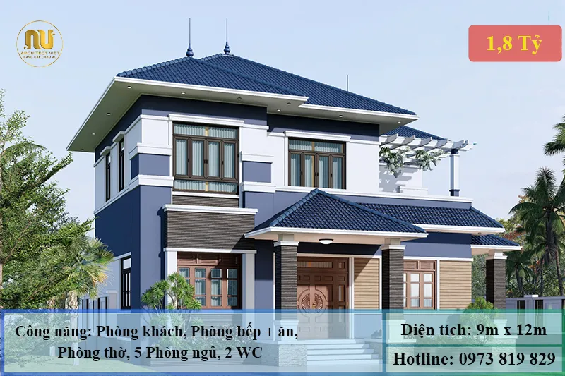 Mẫu Nhà 1 Tỷ 800 Triệu – Không Gian Sống Hiện Đại