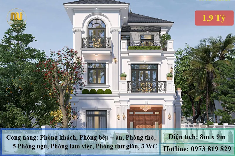 Mẫu Nhà 1 Tỷ 900 Triệu – Kiến Trúc Sang Trọng, Đẳng Cấp