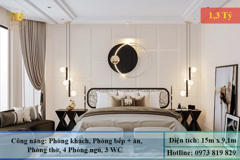 Mẫu Nhà 2 Tầng 9x15m – Thiết Kế Sang Trọng, Hiện Đại