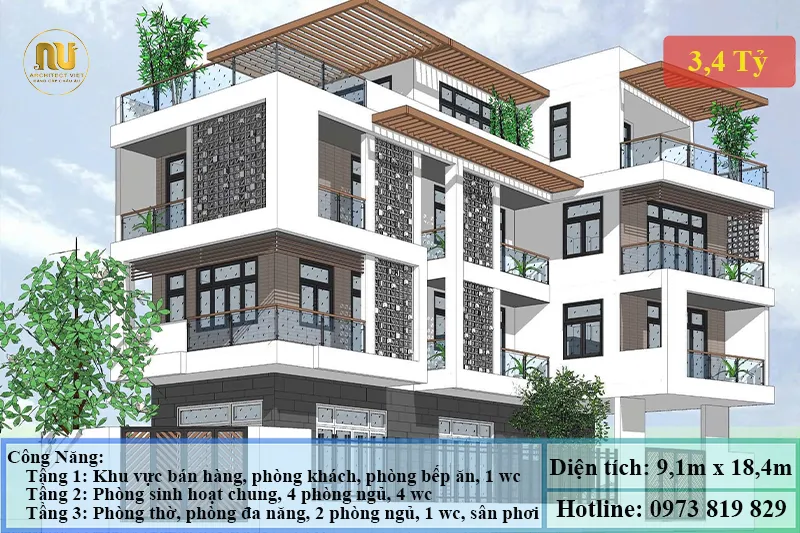 Mẫu Nhà 3 Tỷ Đẹp Hiện Đại