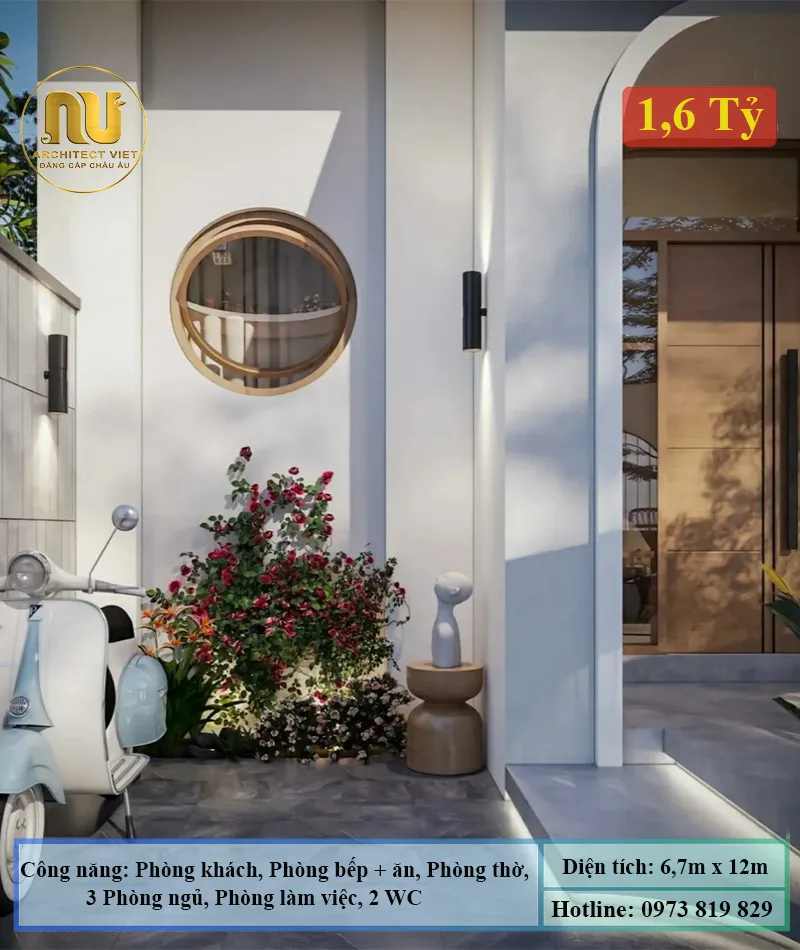 Mẫu Nhà 7x12m 2 Tầng – Kiến Trúc Indochine