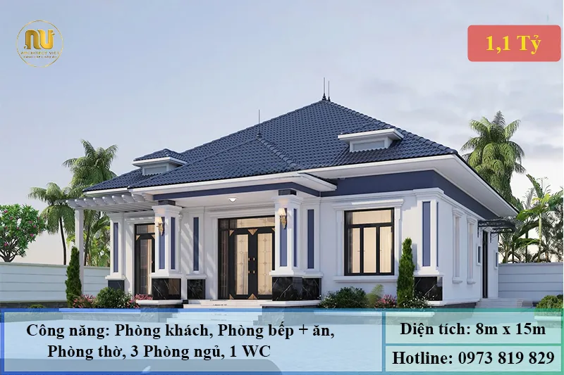 Mẫu Nhà 8x15 Hiện Đại – Không Gian Sống Tiện Nghi