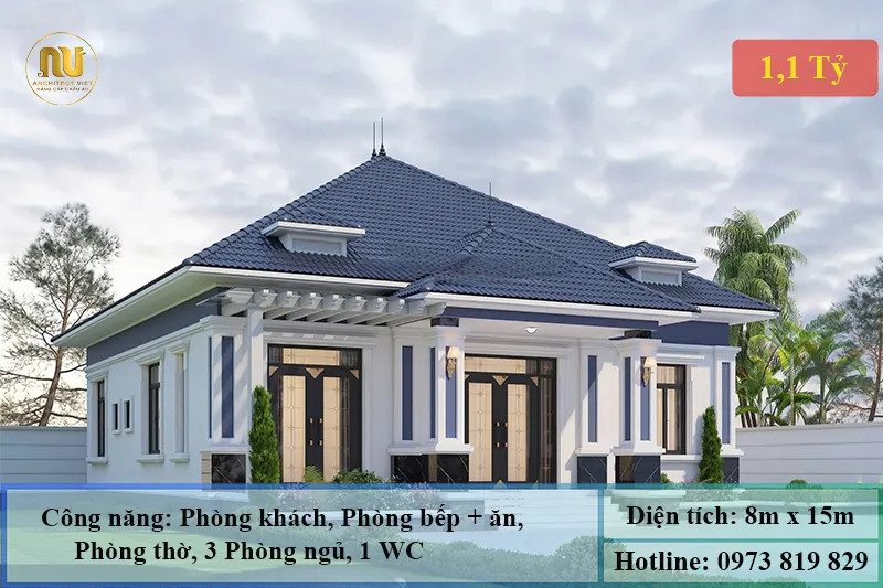 Mẫu Nhà 8x15 Hiện Đại – Không Gian Sống Tiện Nghi
