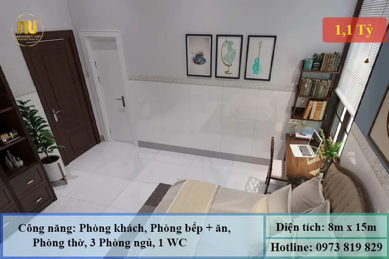 Mẫu Nhà 8x15 Hiện Đại – Không Gian Sống Tiện Nghi