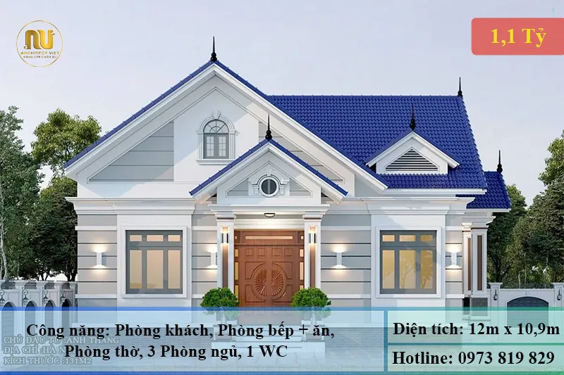 Mẫu Nhà Cấp 4 Đẹp 11x12m – Không Gian Sống Hiện Đại