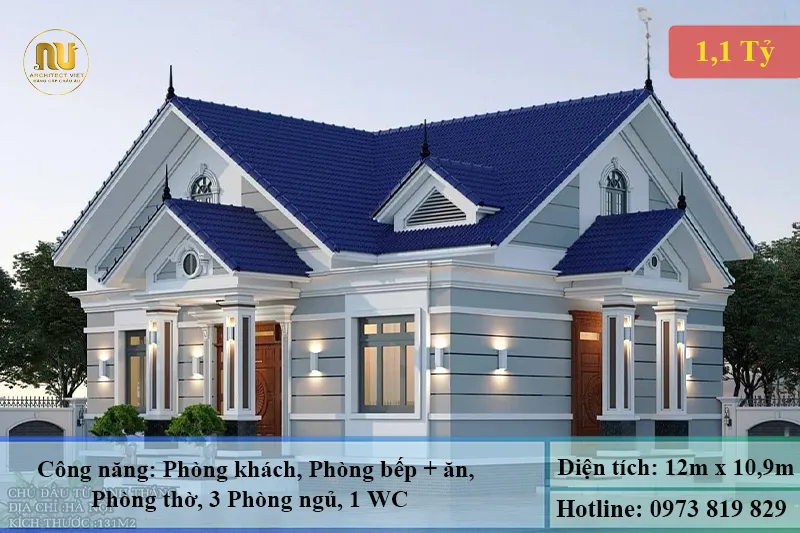 Mẫu Nhà Cấp 4 Đẹp 11x12m – Không Gian Sống Hiện Đại