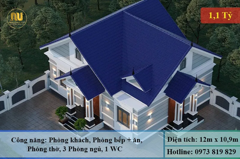 Mẫu Nhà Cấp 4 Đẹp 11x12m – Không Gian Sống Hiện Đại
