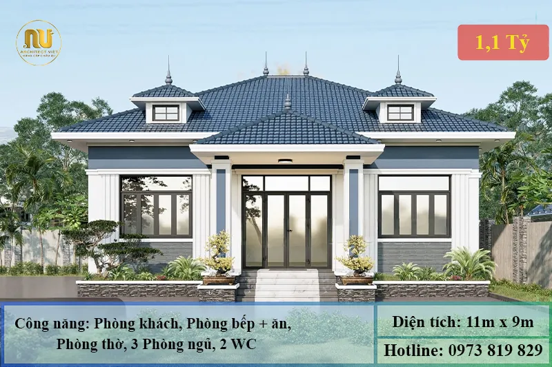 Mẫu Nhà Cấp 4 Nông Thôn Mái Nhật