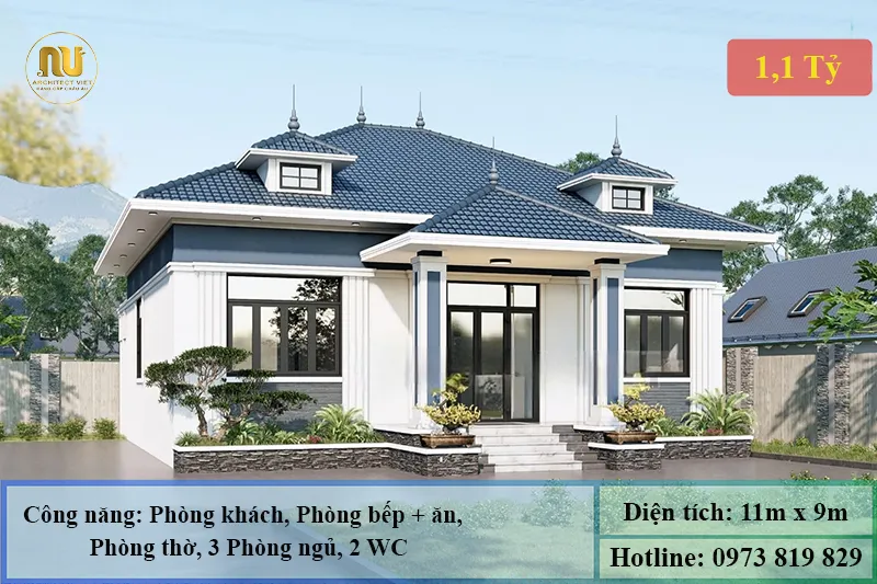 Mẫu Nhà Cấp 4 Nông Thôn Mái Nhật