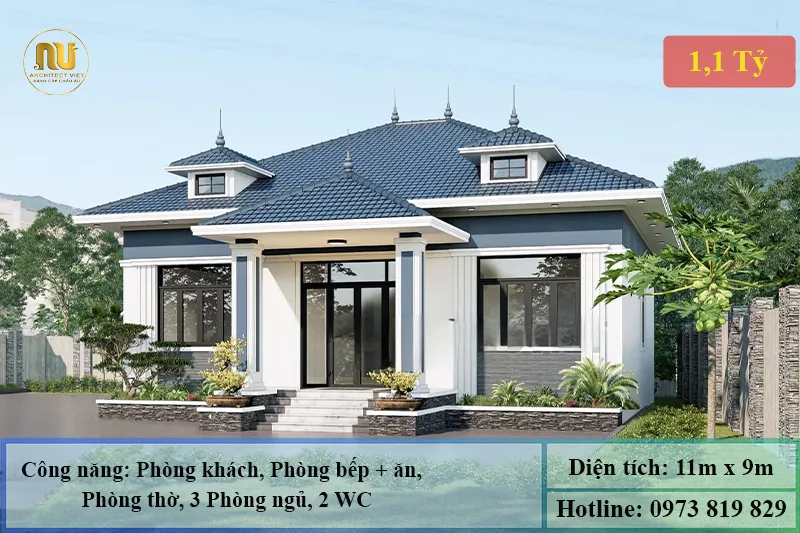 Mẫu Nhà Cấp 4 Nông Thôn Mái Nhật