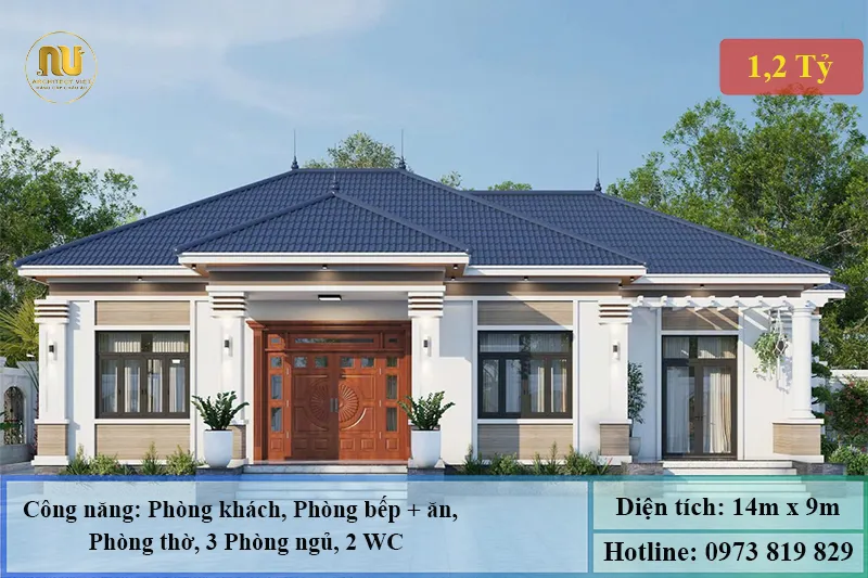 Mẫu Nhà Mái Nhật 130m2 – Không Gian Sống Sang Trọng
