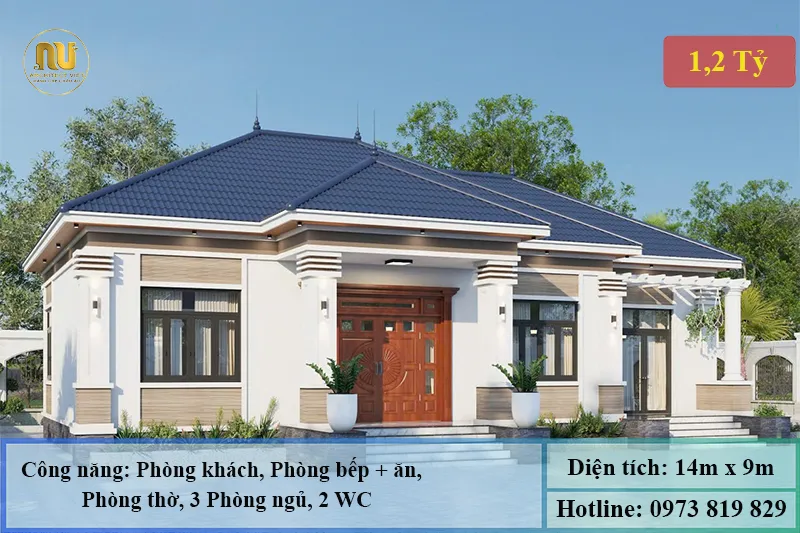 Mẫu Nhà Mái Nhật 130m2 – Không Gian Sống Sang Trọng