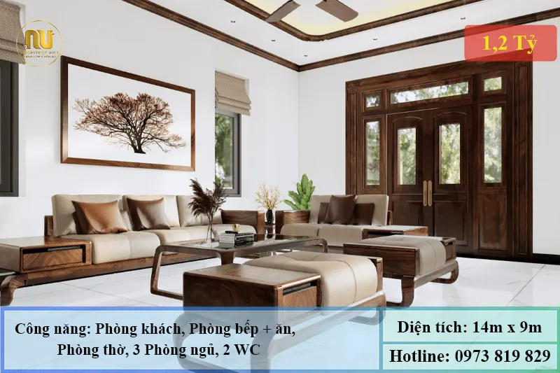 Mẫu Nhà Mái Nhật 130m2 – Không Gian Sống Sang Trọng