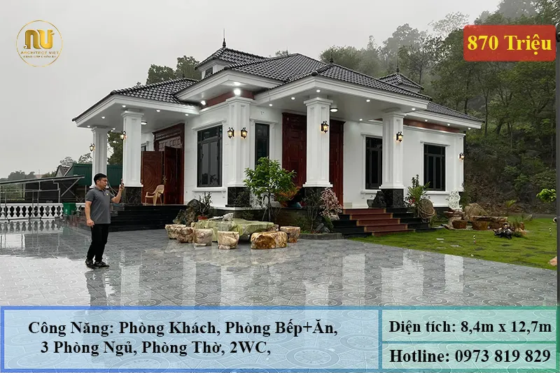 Mẫu Nhà Mái Nhật 800 Triệu