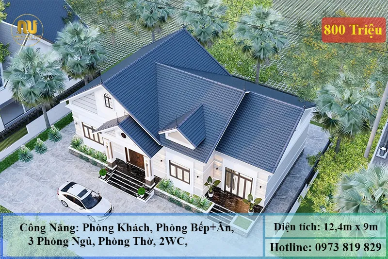 Mẫu Nhà Mái Thái 800 Triệu
