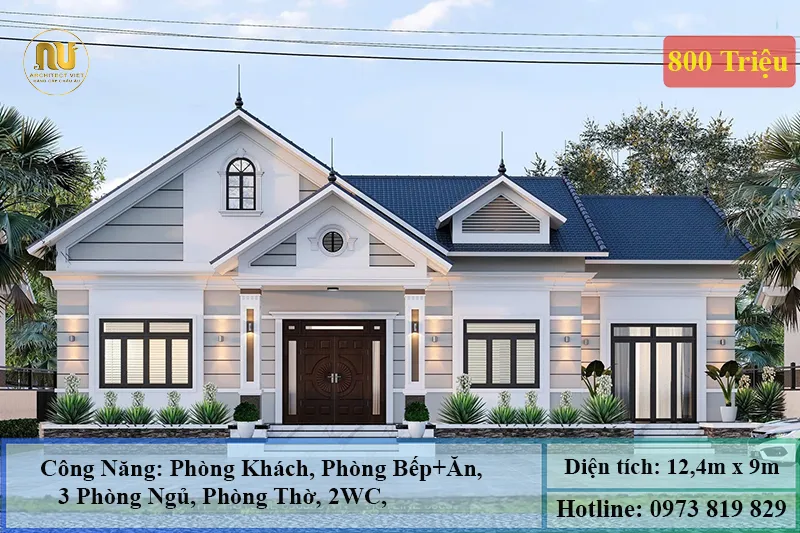 Mẫu Nhà Mái Thái 800 Triệu