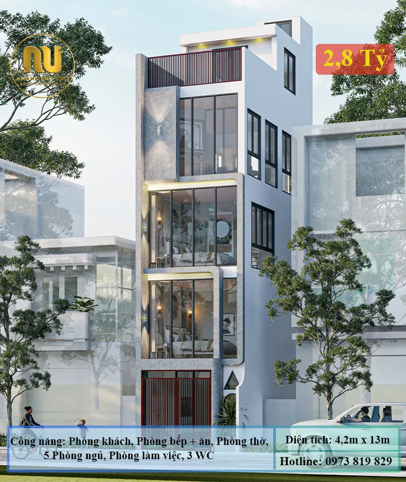 Mẫu Nhà Phố 4x12m Hiện Đại – Không Gian Cho Gia Đình Trẻ