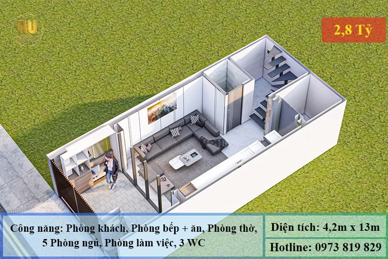 Mẫu Nhà Phố 4x12m Hiện Đại – Không Gian Cho Gia Đình Trẻ