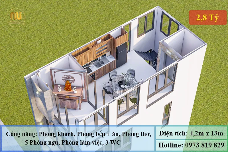 Mẫu Nhà Phố 4x12m Hiện Đại – Không Gian Cho Gia Đình Trẻ