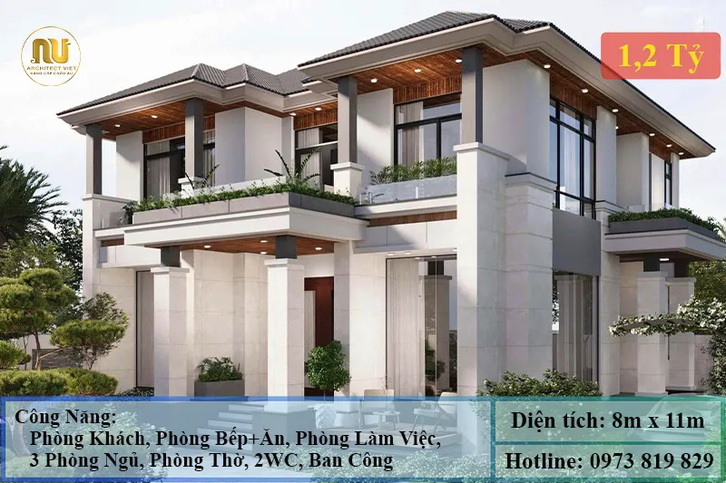 Mẫu Thiết Kế Nhà 8x11m