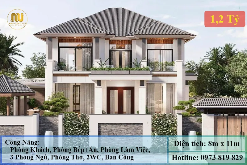 Mẫu Thiết Kế Nhà 8x11m