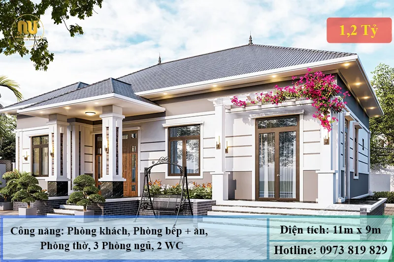 Nhà Cấp 4 Mái Nhật 100 Mét Vuông