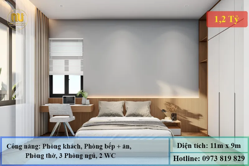 Nhà Cấp 4 Mái Nhật 100 Mét Vuông