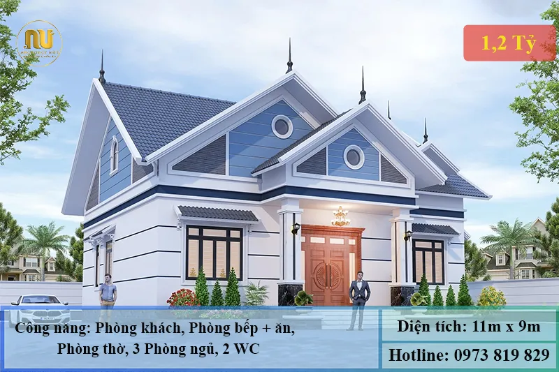 Nhà Cấp 4 Mái Thái 3 Phòng Ngủ 100m2