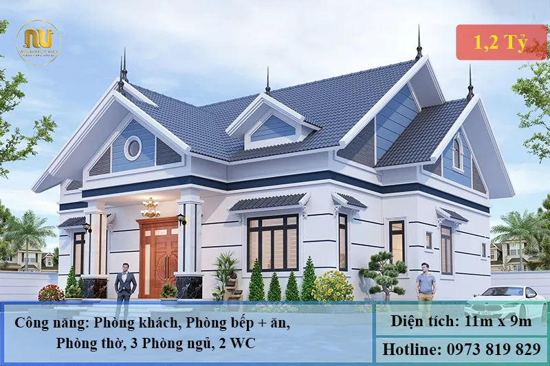 Nhà Cấp 4 Mái Thái 3 Phòng Ngủ 100m2