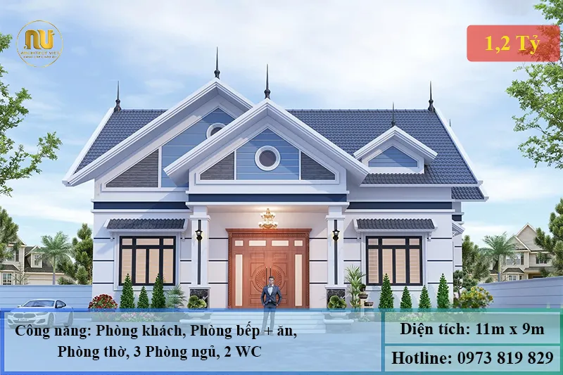 Nhà Cấp 4 Mái Thái 3 Phòng Ngủ 100m2
