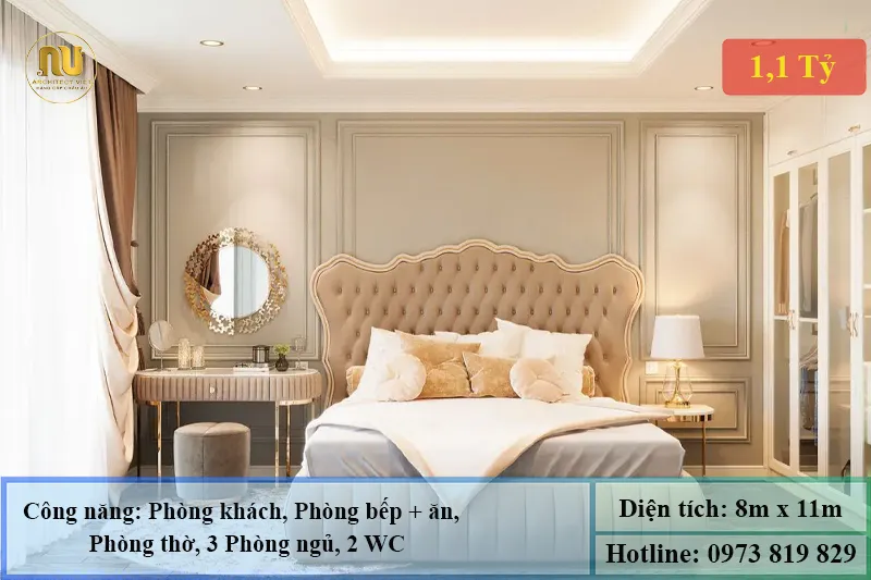 Nhà Mái Nhật 3 Phòng Ngủ 1 Phòng Thờ