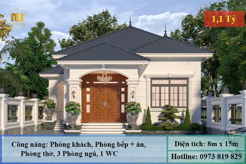 Mẫu Nhà Mái Nhật 8x15 – Không Gian Sống Hiện Đại