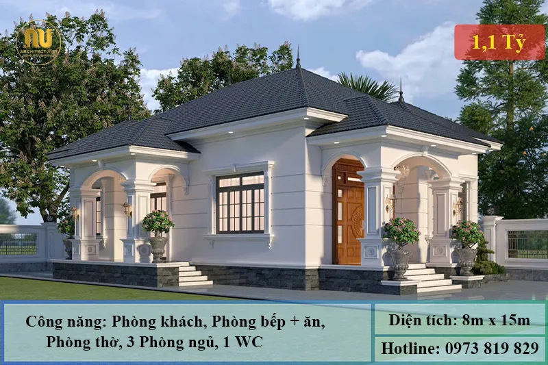Mẫu Nhà Mái Nhật 8x15 – Không Gian Sống Hiện Đại