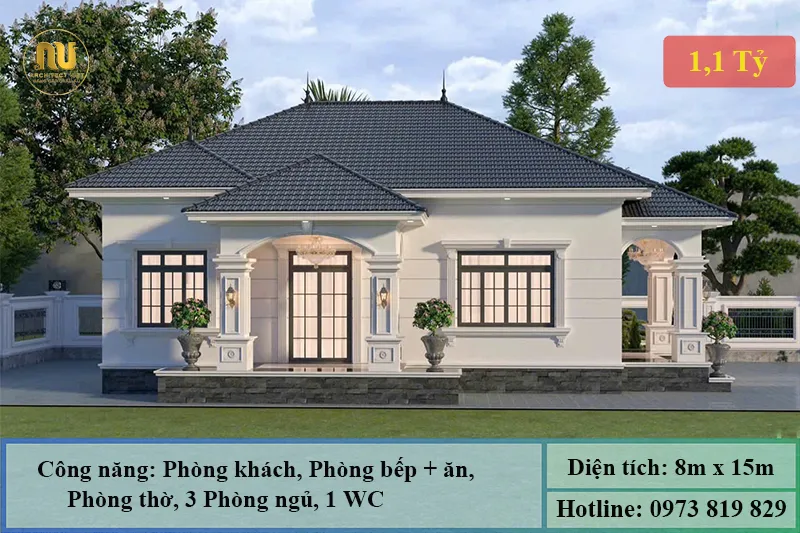 Mẫu Nhà Mái Nhật 8x15 – Không Gian Sống Hiện Đại