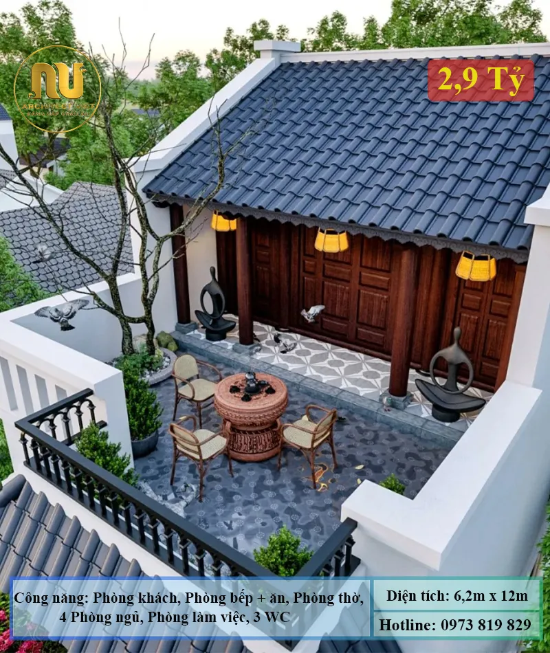 Nhà Phố Kết Hợp Nhà Thờ Họ Tầng Thượng