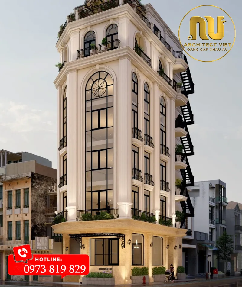 Thiết Kế Khách Sạn Mini 5x20 – Kiến Trúc Châu Âu