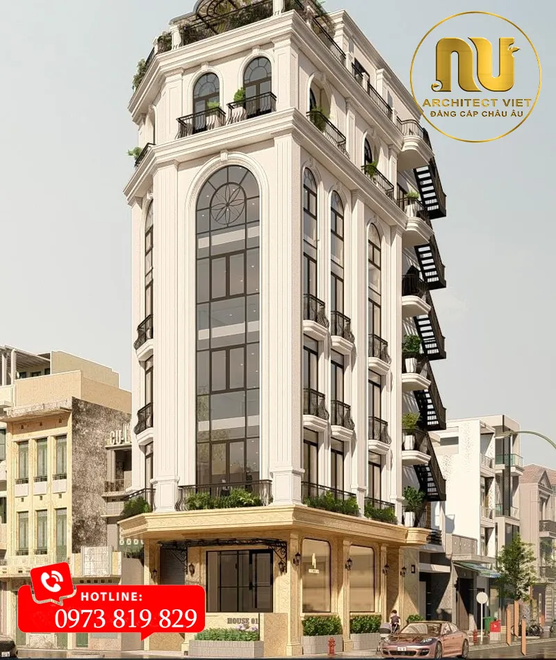 Thiết Kế Khách Sạn Mini 5x20 – Kiến Trúc Châu Âu