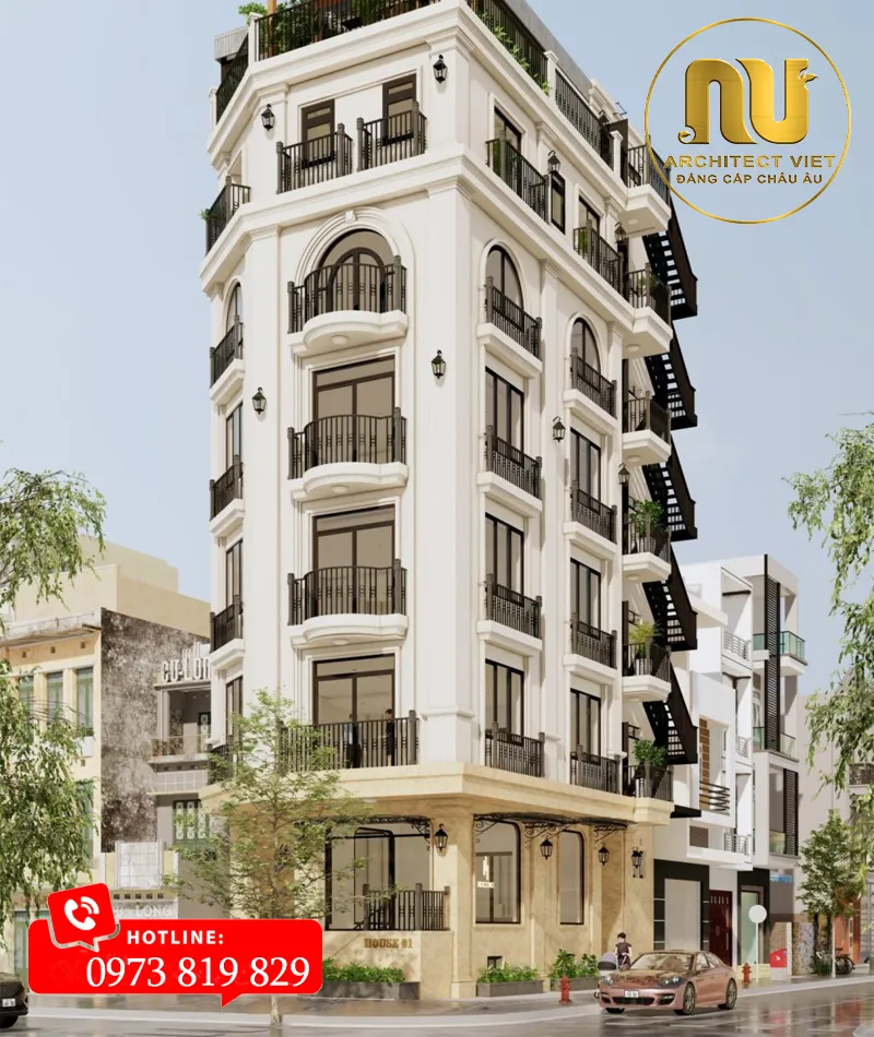 Thiết Kế Khách Sạn Mini 5x20 – Kiến Trúc Châu Âu