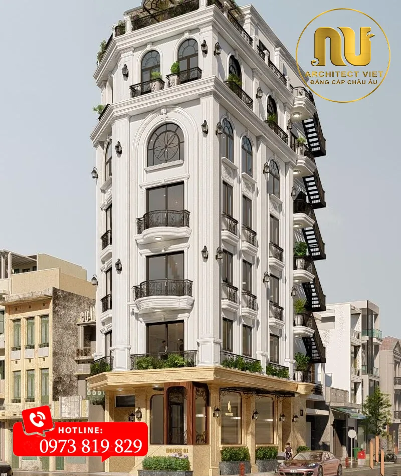 Thiết Kế Khách Sạn Mini 5x20 – Kiến Trúc Châu Âu