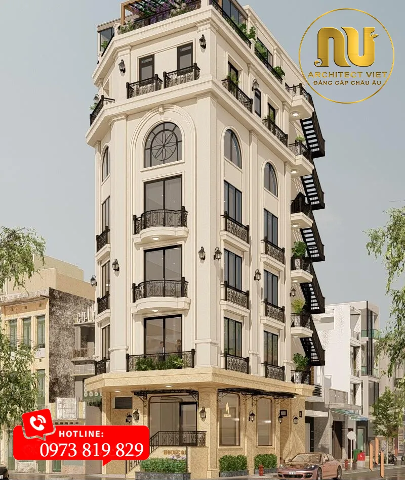 Thiết Kế Khách Sạn Mini 5x20 – Kiến Trúc Châu Âu