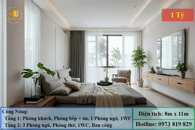 Xây Nhà 1 Tỷ 2 Tầng Đẹp Hiện Đại