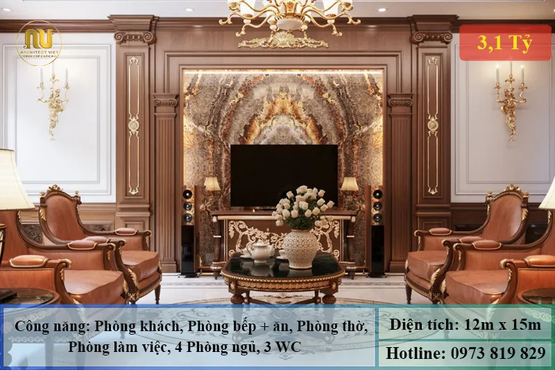 Biệt Thự Tân Cổ Điển Mặt Tiền 12m – Kiến Trúc Sang Trọng